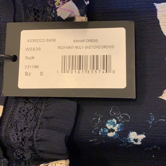 PAIGE Sahar Navy Floral Dress, S, NWT - Picture 6 of 7